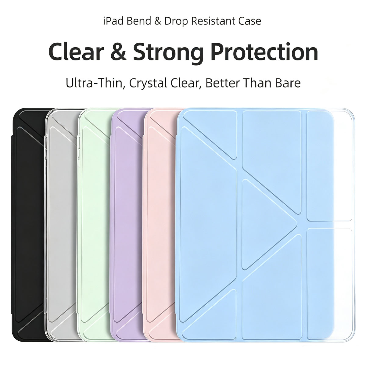 Ipad Cover Folio - Custodia Trasparente Pieghevole a 3+Y per