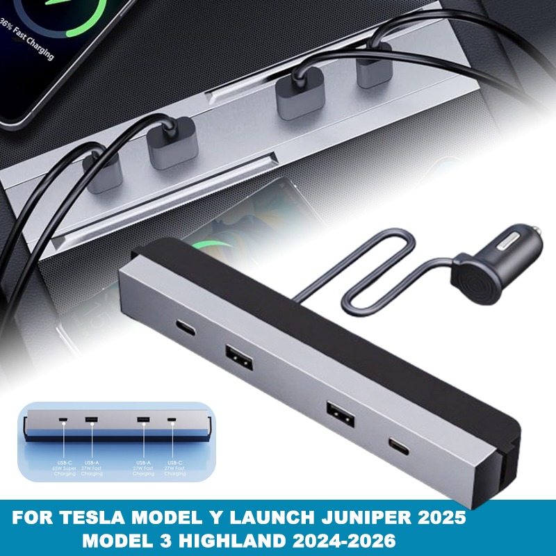 Usb Hub Type C - Adattatore per Console Centrale Auto Multi-Porta